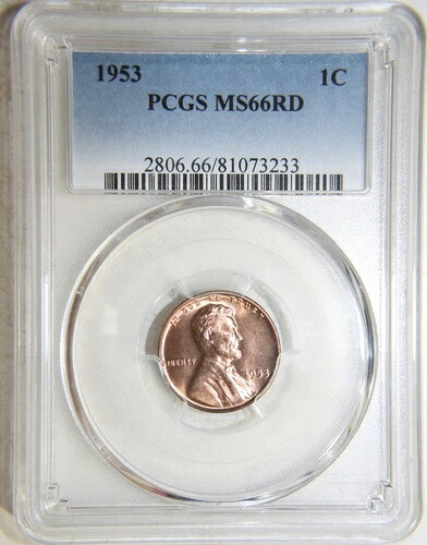 1953年リンカーン小麦セント。PCGS。MS66RD。[81073233]