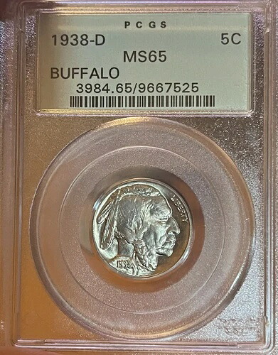 1938-D OGH! PCGS MS65 バッファローニッケル