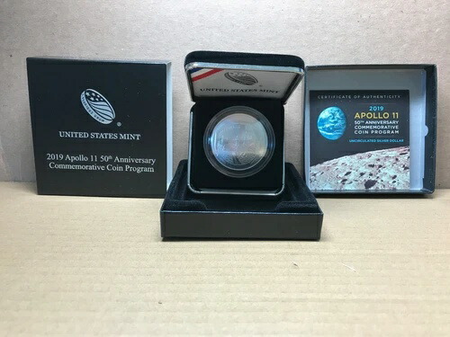 2019年 P アポロ11号 50周年記念 未流通 シルバードル BOX & COA 19CD付き