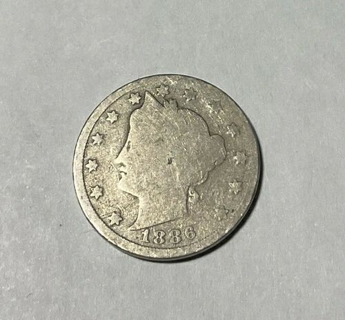 1886年 リバティヘッド V ニッケル AG 5セントコイン 程度良好