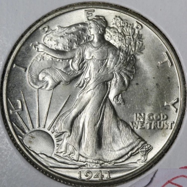 1941-D ウォーキング・リバティ・シルバー・ハーフドル BU *未流通* MS E334 WAXNP