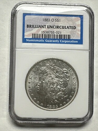 1883-O 1ドル モルガン銀貨 -NGC-ブリリアント 未使用