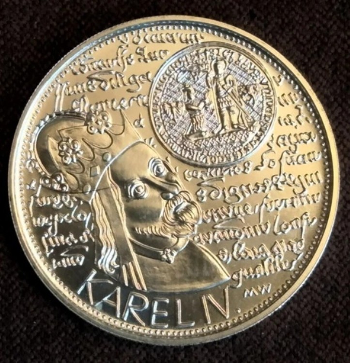 チェコ共和国 1998 200 コルン 650 年プラハ大学記念銀貨