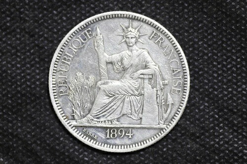 楽天市場】フランス領インドシナ貿易銀 1ピアストル銀貨1907年極美品