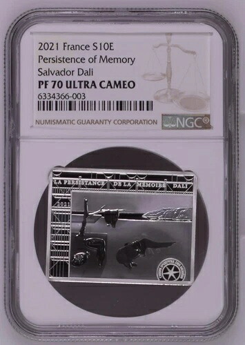 NGC PF70 UC 2021 フランス 銀貨 - 記憶の固執 - サルバドール・ダリ