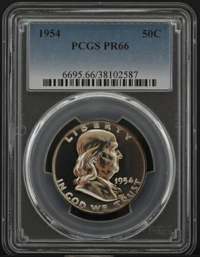 PR66 1954 PCGS フランクリン シルバー ハーフダラー プルーフ ナチュラルトーン 希少コイン