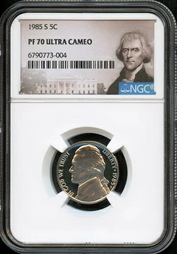 NGC - ジェファーソン ニッケル - 5c - 1985 S - PF 70 UC - ウルトラ カメオ|WORLD RESOURCE【KING店】