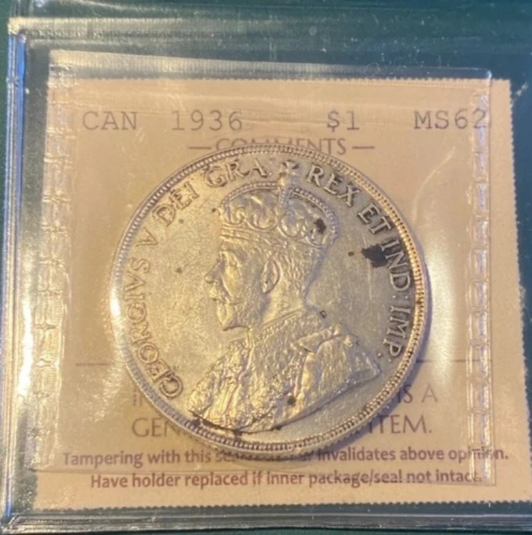 ICCS MS 62 - カナダ - 1936年 - 1ドル - 魅力的な銀貨！低価格スタート！｜WORLD RESOURCE【KING店】 71,995円