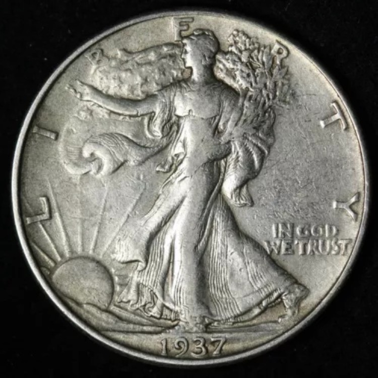 1937年ウォーキング・リバティ・ハーフダラー CHOICE AU E321 QCN