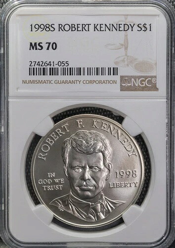 1998年 S ロバート・ケネディ記念銀貨 $1 NGC パーフェクトシルキー MS70 *3070 63,525円