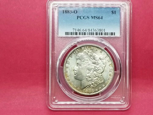 1883-O $ モーガン シルバー ドル PCGS MS64 ナイストーン #3801-65D 63,525円