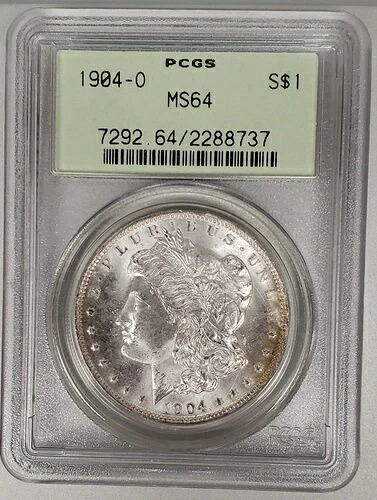 INSANE Bu Unc 1904 O モルガン シルバー ドル US コイン PCGS 認定 MS64 OGH
