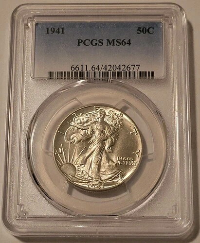 1941年ウォーキング・リバティ・ハーフダラー MS64 PCGS