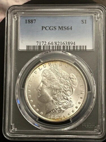 1887年 モルガン銀貨 MS64 PCGS