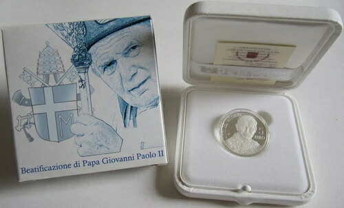 バチカン第5回ユーロ2011列福式 ヨハネ・パウロ2世 銀貨