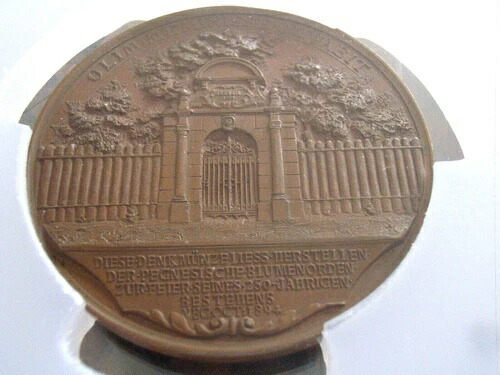 ドイツ帝国ニュルンベルク真鍮メダル 1894年 フラワーオーダー ベック/メイズ PCGS SP63画像