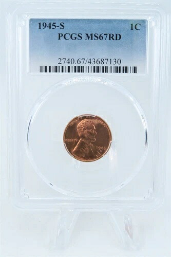 1945-S PCGS MS67RD リンカーン・ウィート・セント・ビジネス・ストライク 1C