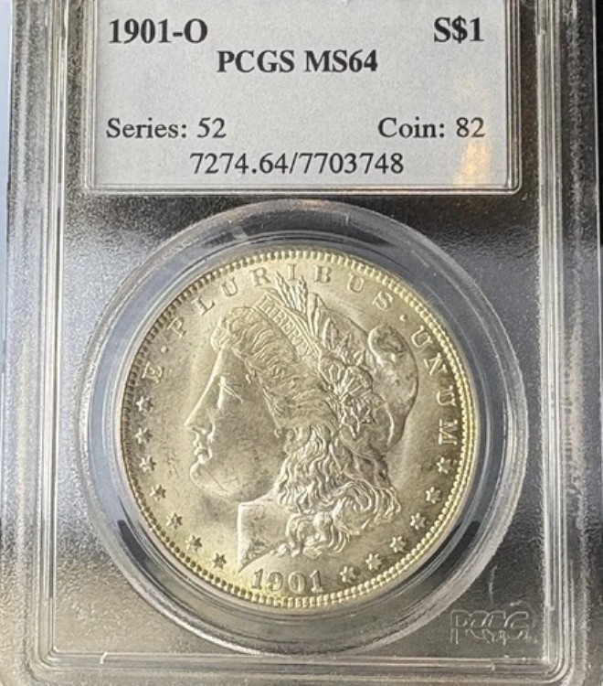 ??1901 O モルガン シルバー ダラー PCGS MS64 オールド ブルー ラベル スラブ??