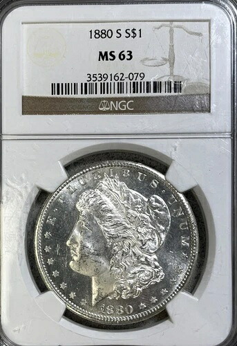 1880-S NGC MS63 モルガン銀貨