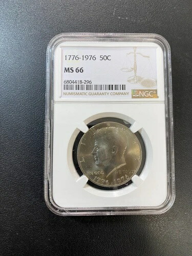 1976年 P ケネディ ハーフダラー NGC MS-66 - 未流通 - クラッド - 認定スラブ -50C 106,700円