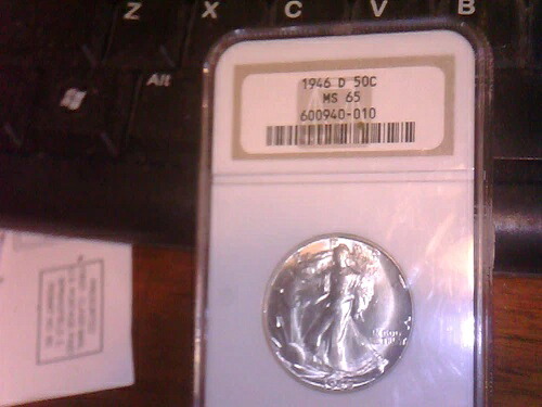 1946年 D ウォーキング・リバティ・ハーフ NGC MS-65 光沢あり