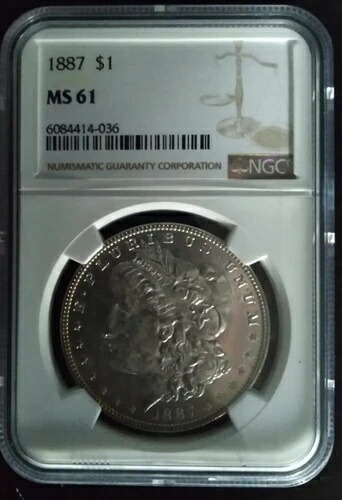 1887年モルガン銀貨 NGC MS61 106,700円