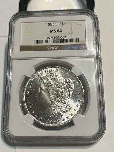1883年 O モルガン銀貨（$1）、NGC認定 MS64、良好な色調