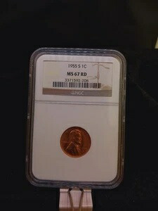 1955 S NGC MS67 RD リンカーン・ウィート・ペニー・コイン