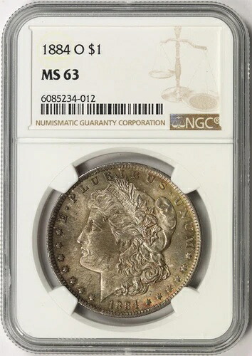 1884-O $1 モルガン ドル NGC MS63