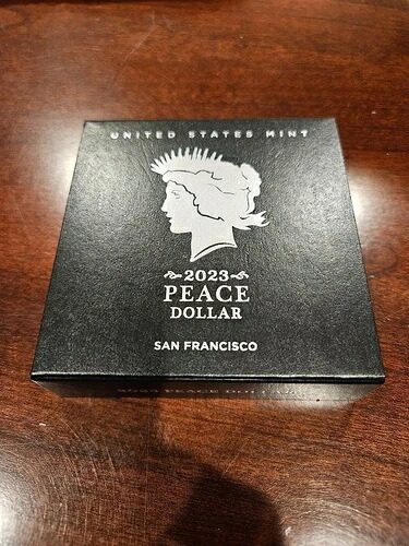 2023年ピースシルバードルプルーフコイン23XL - オリジナル米国造幣局COA & OGP