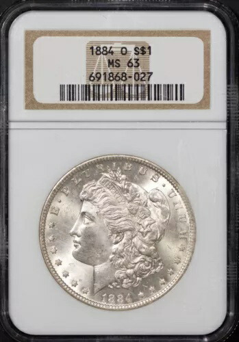 1884-O 1ドル銀モルガンドル MS 63 NGC # 691868-027 + ボーナス