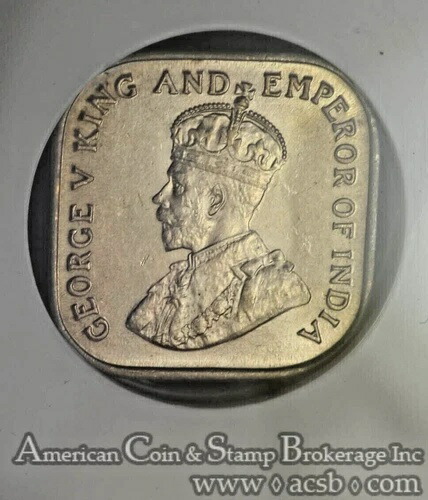 セイロン5セント 1926年 MS64 NGC 銅ニッケル KM#108 ジョージ5世 キーデイト ジェム 58,685円