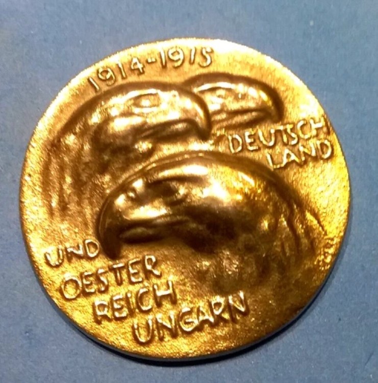 (pgasteelers1) オーストリア＝ハンガリー帝国 / ドイツ 1915年 赤十字寄贈 鉄メダル 57mm