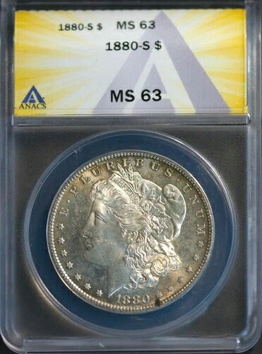 1880-S 1ドル銀モルガンドル MS 63 ANACS # 7269850 + ボーナス