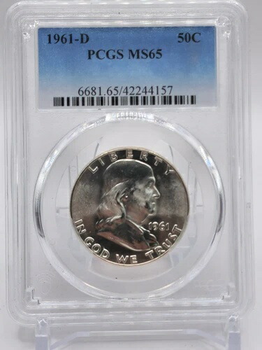 1961-D フランクリン ハーフ PCGS MS65 (122DM)