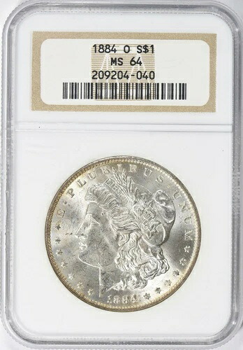 1884-O モルガン銀貨 NGC MS64 ボックス1