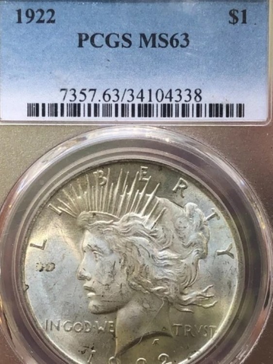 1922年ピース PCGS MS 63
