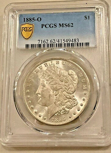 1885年 O モルガン銀貨 PCGS MS-62
