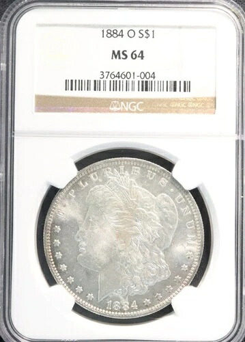1884-O モーガン銀貨 NGC グレード MS64!