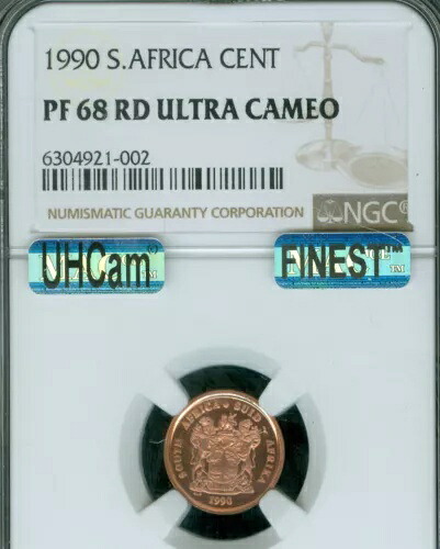 1990年 南アフリカ セント NGC PF68 UCAM レッドマック 最高級 UHCAM & スポットレス *