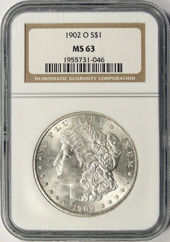 1902-O $1 モルガン ドル NGC MS63