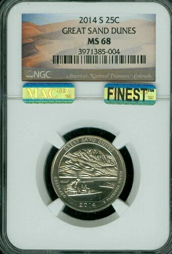 2014 S グレート サンド デューンズ クォーター NGC MS68 PQ MAC FINEST REGISTRY MAC SPOTLESS *