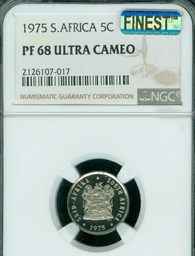 1975年 南アフリカ フーシェ 5セント NGC PF68 UCAM MAC 最高級＆無傷 * 58,685円