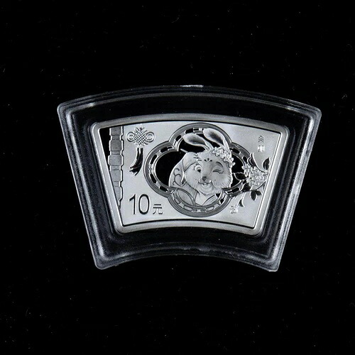 2023年 中国 10元 - 旧暦シリーズ/ウサギ 30g プルーフ扇形銀貨