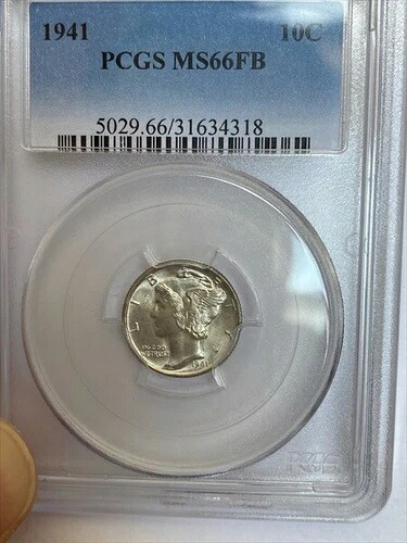 1941年 10セント マーキュリーダイム PCGS MS66FB