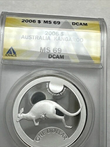 2006 1$ オーストラリア 1 トロイオンス シルバー プルーフ カンガルー MS69 DCAM ANACS ニース