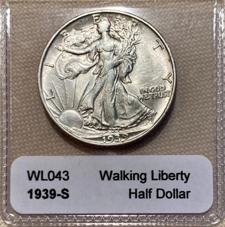 素晴らしい1939年Sウォーキングリバティハーフダラー - 変色なしの良好なBU｜WORLD RESOURCE【KING店】
