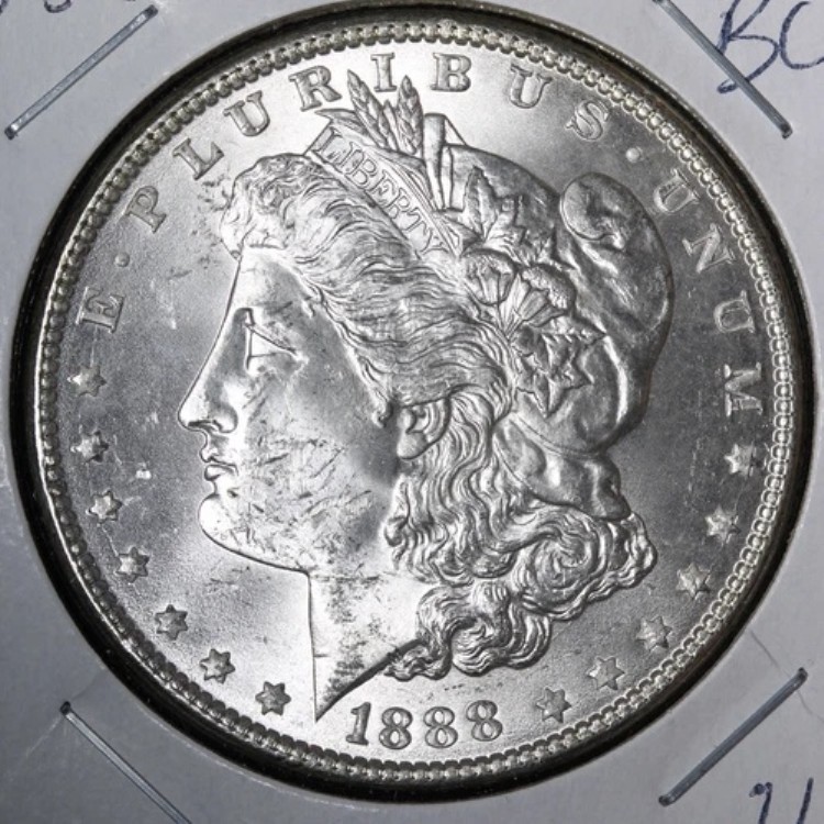 1888年 モルガン銀貨 ジェム BU *未流通* MSオリジナル E374 RXMZ