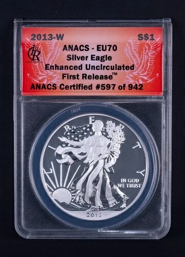 2013-W エンハンスド アンサーキュレート シルバー イーグル ANACS EU70 ファーストリリース DCB597｜WORLD RESOURCE【KING店】