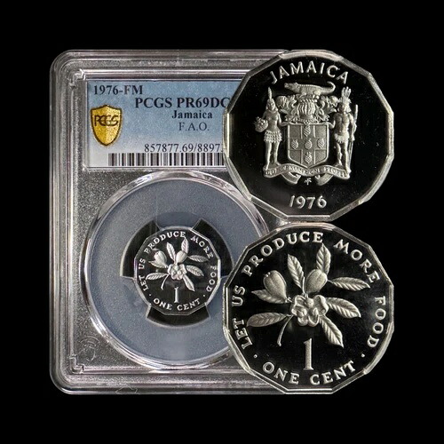 ジャマイカ 1976年 1セント - PCGS PR69 - トップポップ ?? アキーフルーツ、ワニ、FAO｜WORLD RESOURCE【KING店】